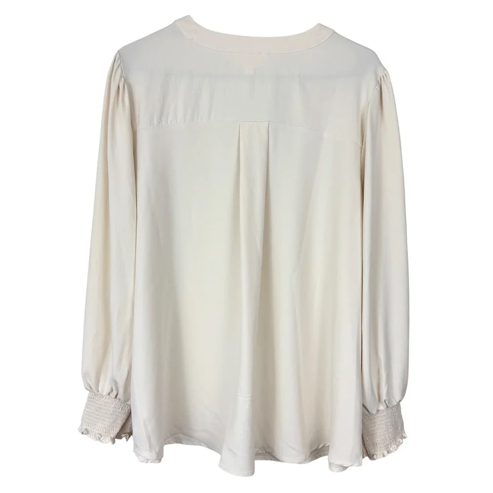 Romantic Tie Neck Blouse Long Sleeve Dark‎ Academia Office Siren Plus 2X NWOT